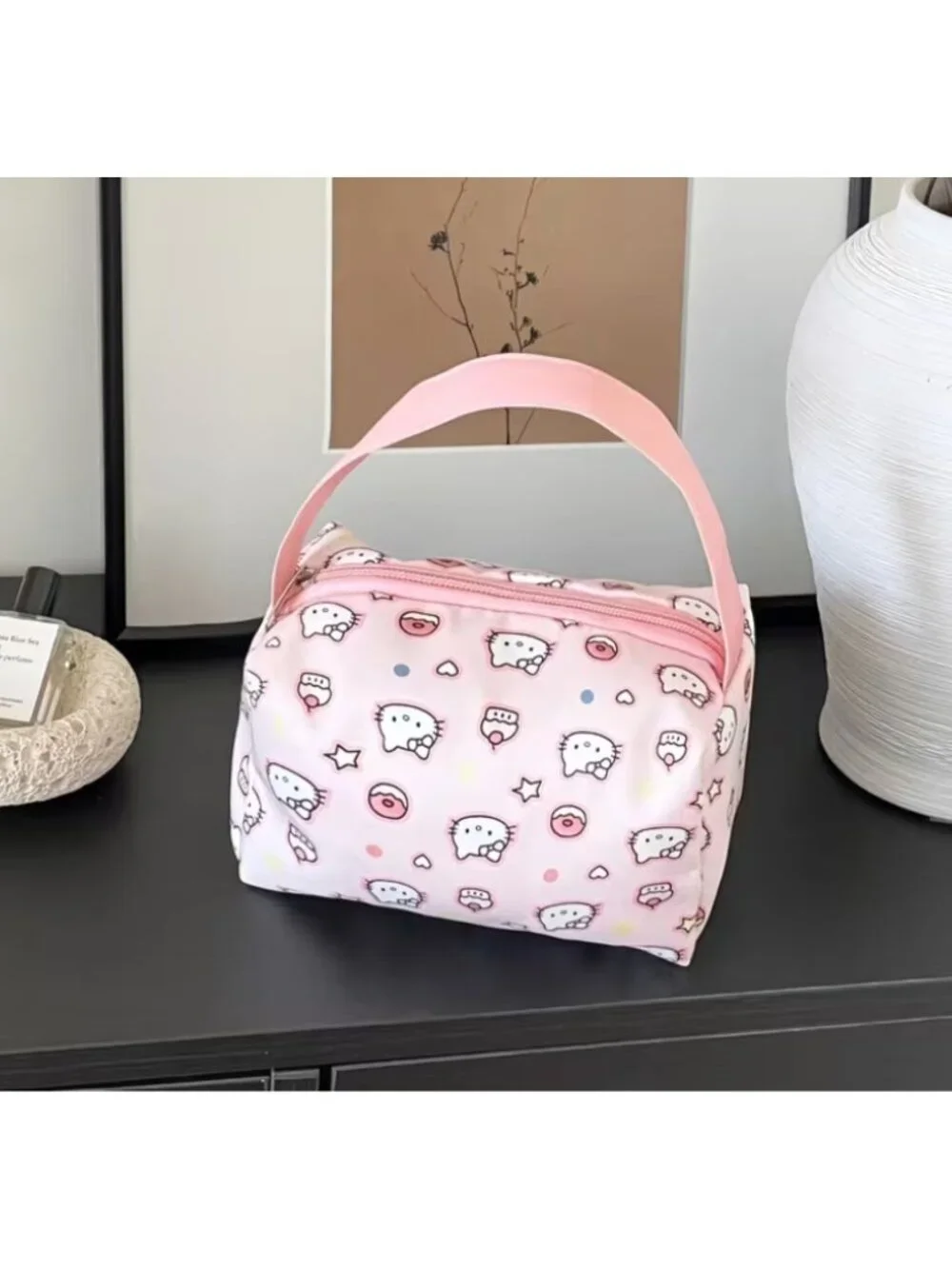 Hello Kitty Pink Makeup Bag Cosmetic Case Travel Toiletry Organizer Kawaii